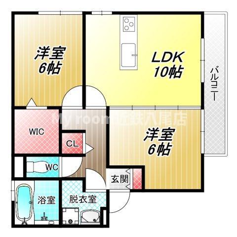 セジュール輪(2LDK/2階)の間取り写真