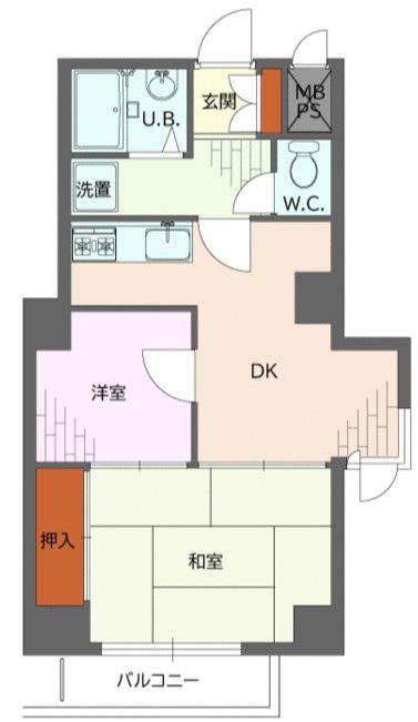 ライオンズステーションプラザ新中野(2DK/3階)の間取り写真