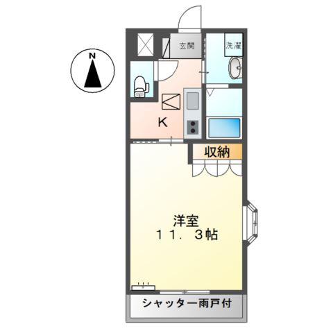 アイリス VI(1K/1階)の間取り写真