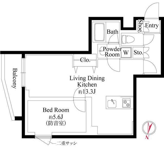 プレアスヴェルタ三ノ輪(1LDK/3階)の間取り写真