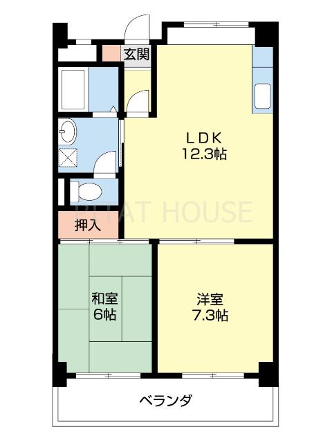 メゾン山水(2LDK/2階)の間取り写真