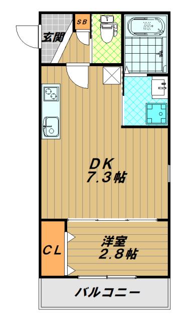 メゾンKPC(1DK/2階)の間取り写真