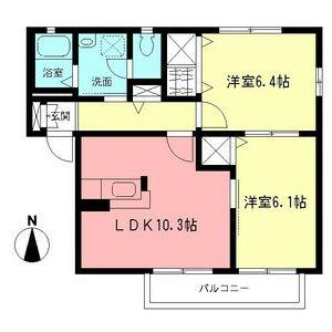 アーバンハイツ雅II(2LDK/2階)の間取り写真