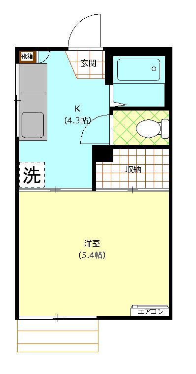 SHM飯塚コーポC(1K/1階)の間取り写真