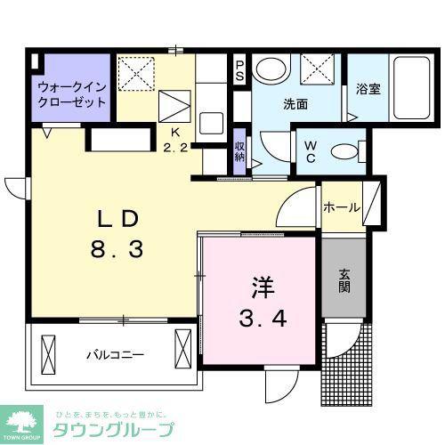 キュート&コージーI(1LDK/1階)の間取り写真