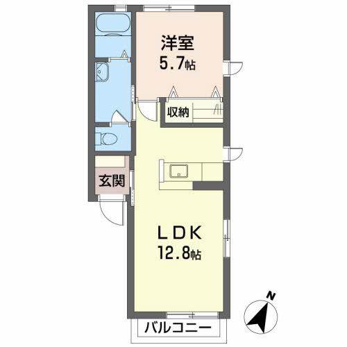 シャーメゾン栄 S(1LDK/1階)の間取り写真