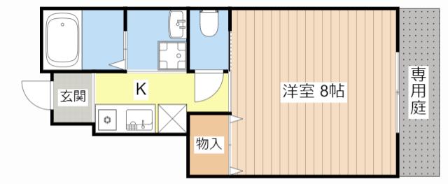 M・Bマンション(1K/1階)の間取り写真
