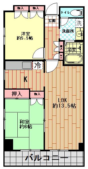 マルタパレス(2LDK/3階)の間取り写真