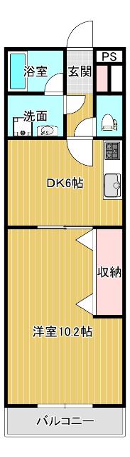 プレステージ高島(1DK/1階)の間取り写真