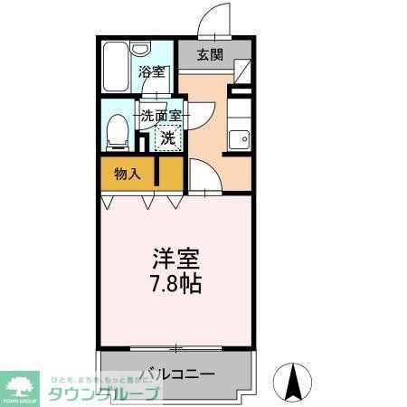 エスポワール(1K/2階)の間取り写真
