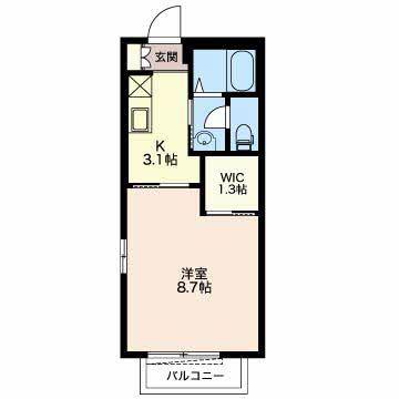 ヴィラステージ(1K/2階)の間取り写真