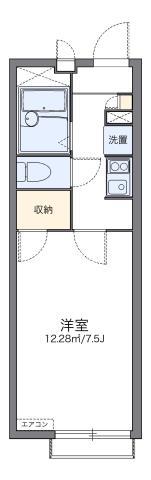 レオパレス都A棟(1K/2階)の間取り写真