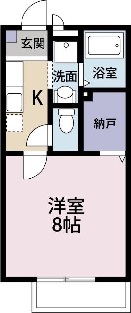 ルイポルトE(1K/1階)の間取り写真