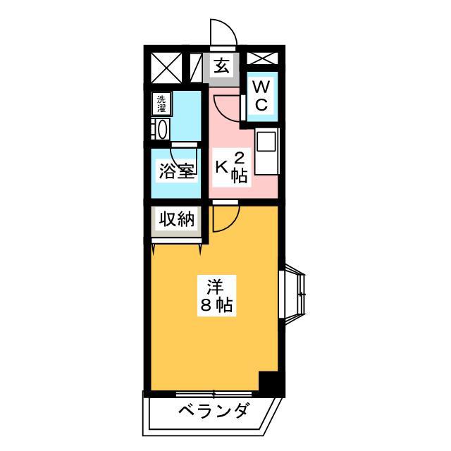 フェリーチェK(1K/2階)の間取り写真
