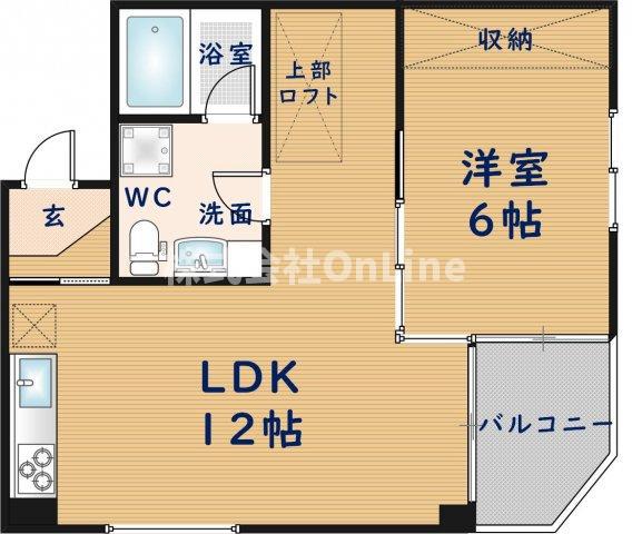 セネシオ(1LDK/4階)の間取り写真