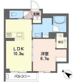 シャーメゾンアリスト(1LDK/1階)の間取り写真