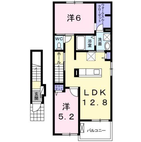 フランフルール(2LDK/2階)の間取り写真