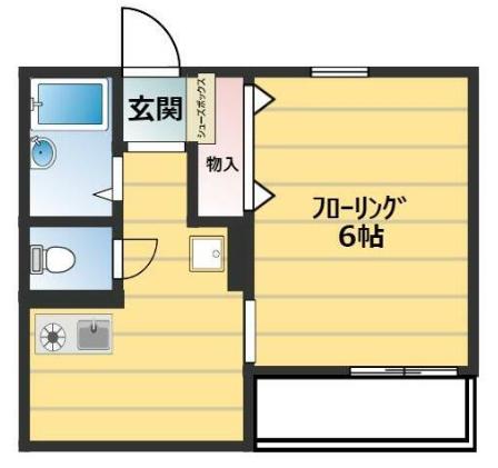 マグノリア蒲田(1K/1階)の間取り写真