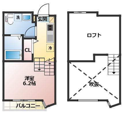 CHALET船橋本町(ワンルーム/1階)の間取り写真