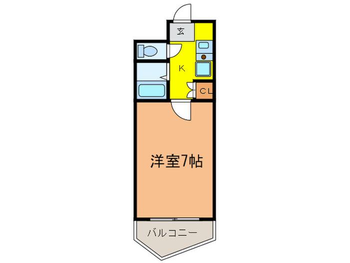 アネックス川西(1K/4階)の間取り写真