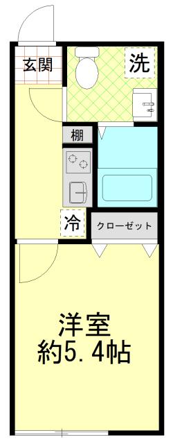 リバージュ要町(1K/2階)の間取り写真