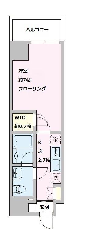エクセレンティ市川(1K/6階)の間取り写真