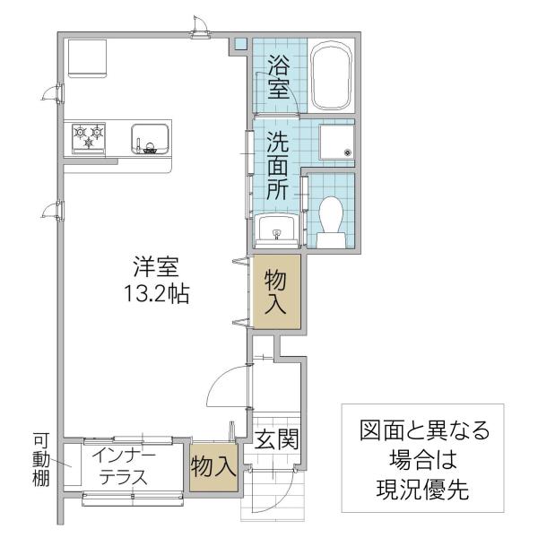 レーガベーネ勝田本町 VI(ワンルーム/1階)の間取り写真