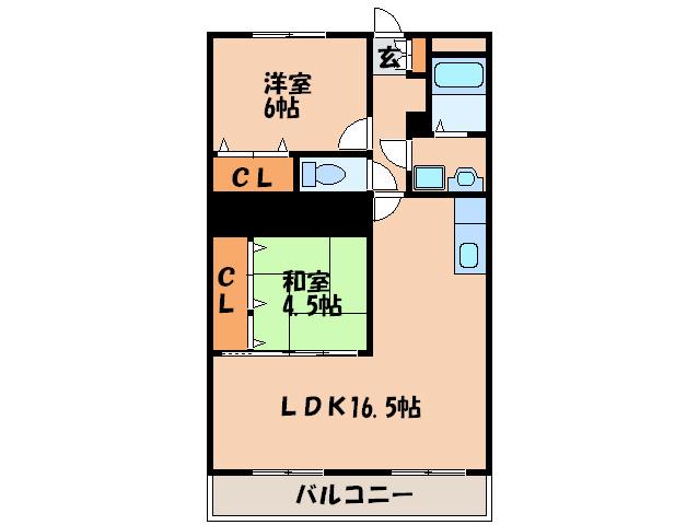ファミール大谷(2LDK/3階)の間取り写真