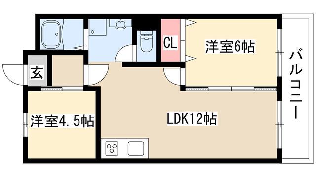 コトブキ第1ビル(2LDK/2階)の間取り写真