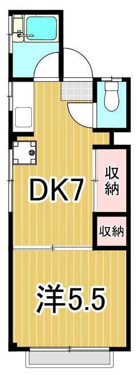 第一久松マンション(1DK/2階)の間取り写真