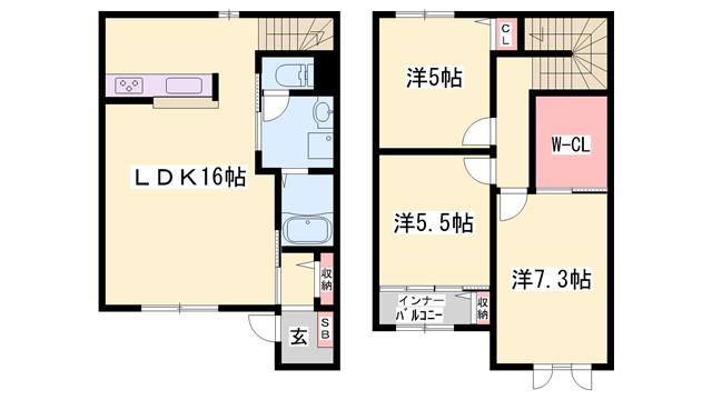 シャーメゾン辻井A(3LDK/1階)の間取り写真