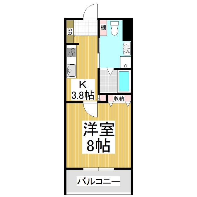 サン・マンション塩尻(1K/13階)の間取り写真
