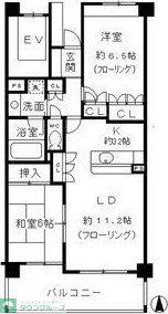 パーク・ホームズ覚王山サウス(2LDK/3階)の間取り写真