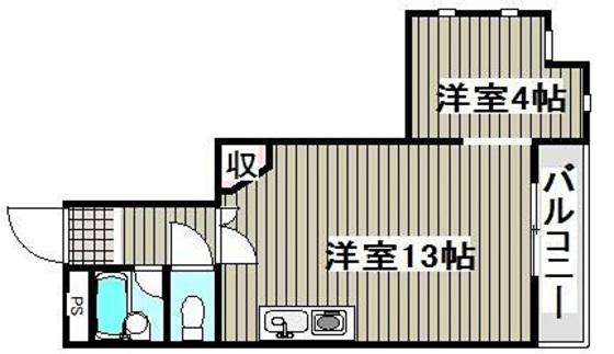 ウエスティンパレス(1LDK/2階)の間取り写真