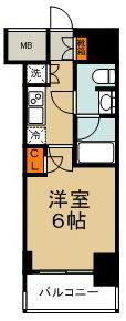 スパシエ川崎エセンザ(1K/2階)の間取り写真