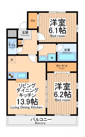 パークプラザ(2LDK/3階)の間取り写真