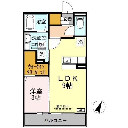 VILLETTA(1LDK/1階)の間取り写真