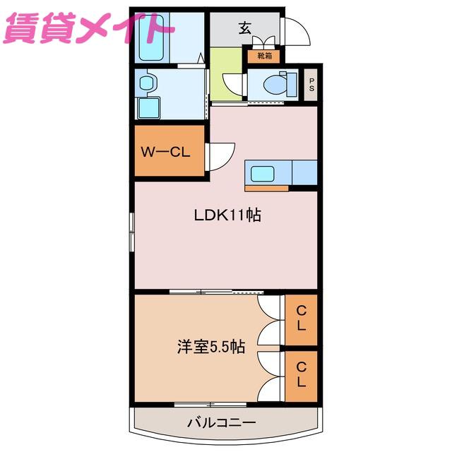 エスティIII(1LDK/3階)の間取り写真