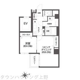 エルスタンザ浅草(1LDK/4階)の間取り写真