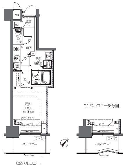 ZOOM日本橋馬喰町(1K/9階)の間取り写真