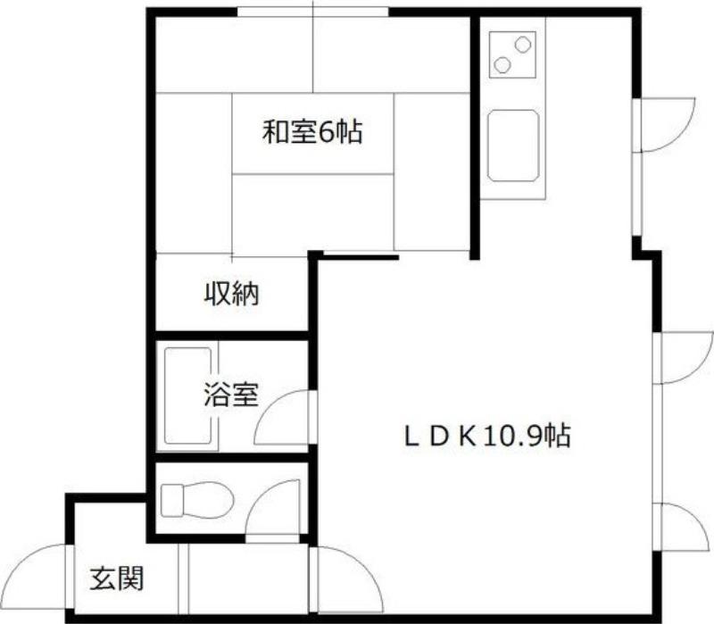 マンション松田(1LDK/3階)の間取り写真