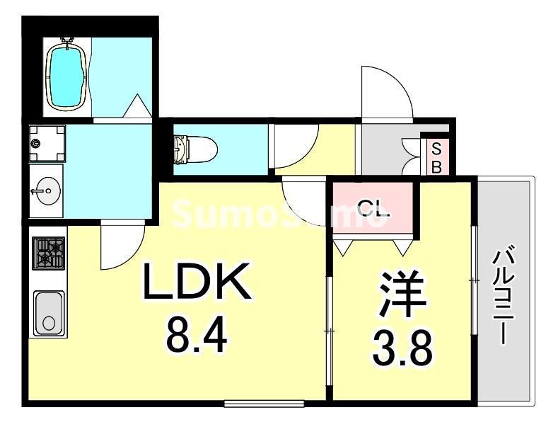 D PORTA EWER(1LDK/3階)の間取り写真