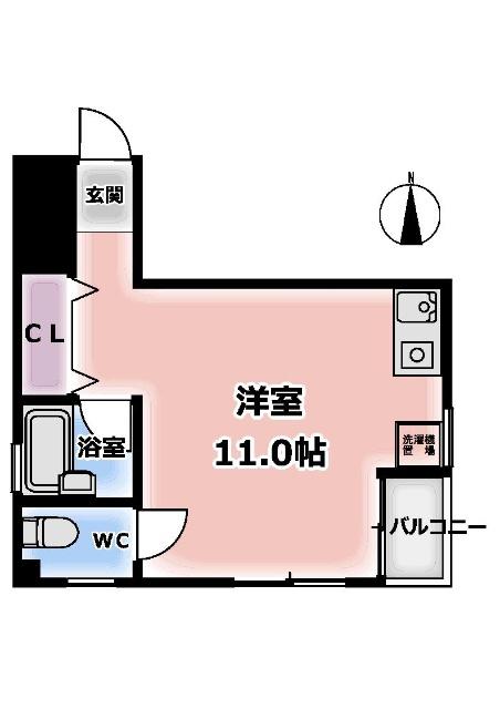 フォレスト庄内(ワンルーム/2階)の間取り写真