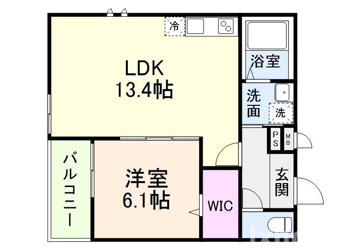 フジパレス戸伏(1LDK/1階)の間取り写真