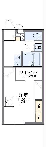 レオパレスMAモール(1K/1階)の間取り写真