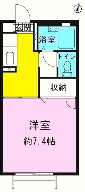 カサベルテ(1K/1階)の間取り写真