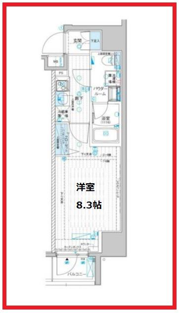 メインステージ入谷IV(1K/7階)の間取り写真