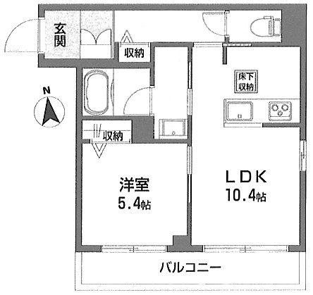 ベリテ常盤台(1LDK/1階)の間取り写真