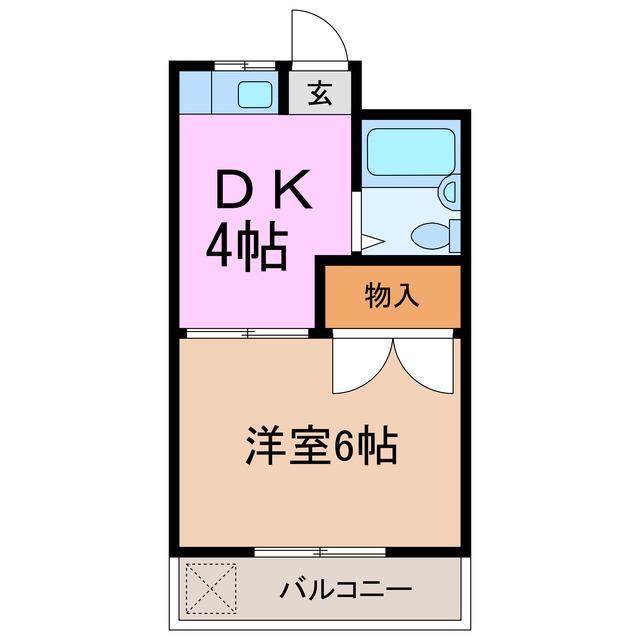 ヒルズ池下(1DK/1階)の間取り写真