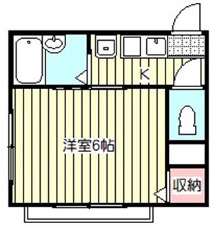 シャンブル桜(1K/2階)の間取り写真